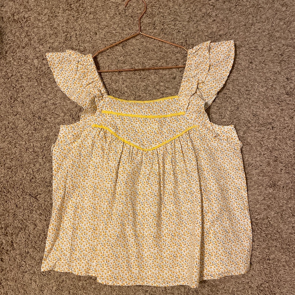 in loom brand yellow flower blouse